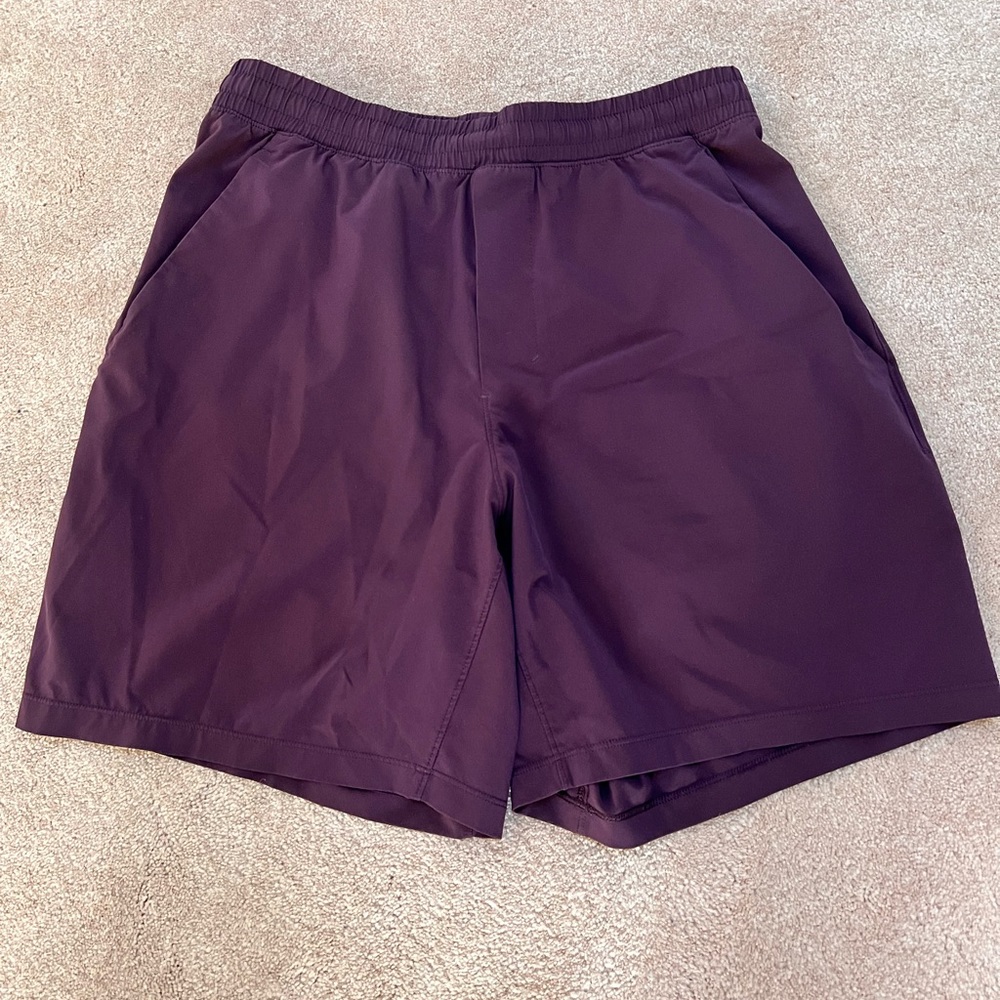 Lululemon maroon exercise shorts